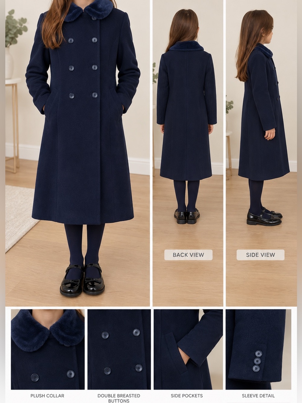 Benetton chic dress coat Italy Made